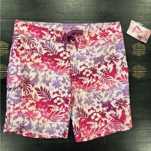 NEW Kanu Surf Women’s Board Shorts Size 12 Pink and Purple Floral